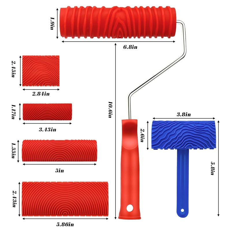 6 Pcs Wood Grain Tool Set, DIY Wood Graining Tool