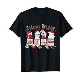 ICU Nurse Christmas Silent Night T-Shirt, black