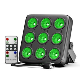 DazzlingStage 9 * 15W Square LED Stage Lights, Corded RGBW 4 in 1 Par Lights, LED Stage Lights by DMX & Sound Activated & Remote Control, Uplights for DJ Show Concert Party KTV Festival Birthday