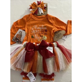 Baby Essentials Girls Fall Thanksgiving Pumpkin Spice Everything Nice 6M New