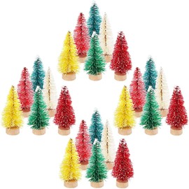 ZOYUBS Christmas Tree, Mini Tabletop, Set of 24, Tabletop, Mini Christmas Tree, Christmas Tree Decoration, Table Mini Tree, Christmas Decoration, Tabletop, Mini Snow Pine, Christmas Goods, Mini Flocked Snow Pine, Decoration, Christmas Ornament, Home, Ent
