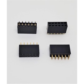 Connectors Pro 25-Pack 12P 2.54mm 0.1" Pitch PCB Female Pin Headers 2x6 Dual Rows 12 Pins Female Sockets to Male Straight PCB DIP, Double Rows PC Board Through-Board Strip (2x6-12P-25PK)