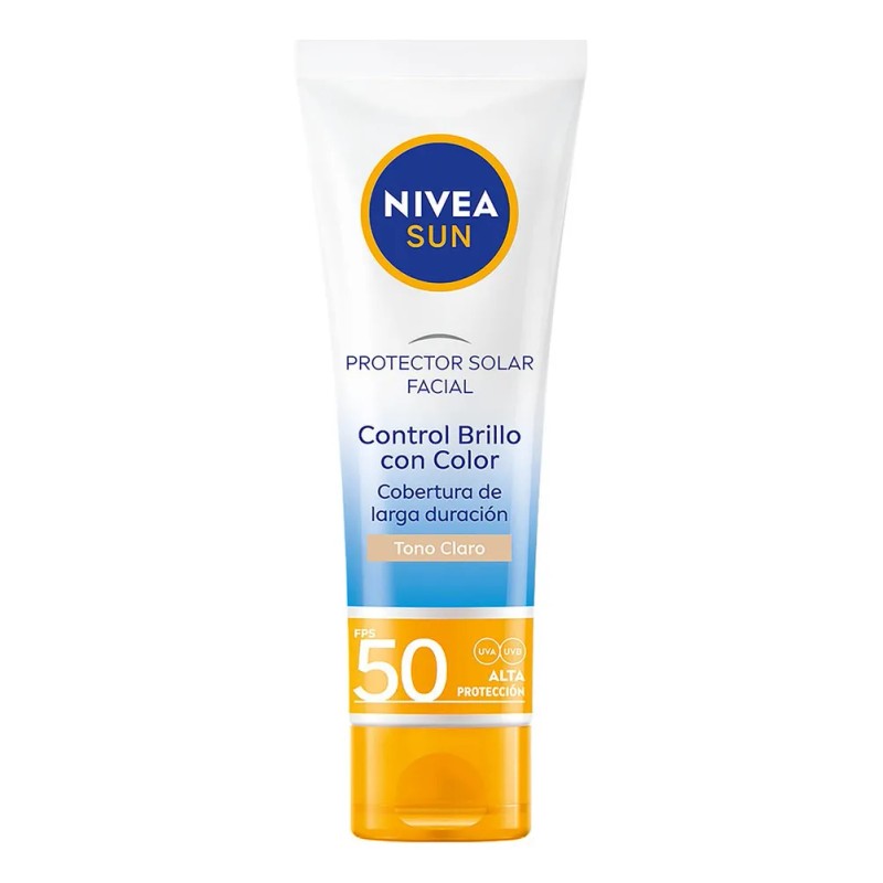 Protector Solar Facial NIVEA SUN Control Brillo Tono Claro, Cobertura