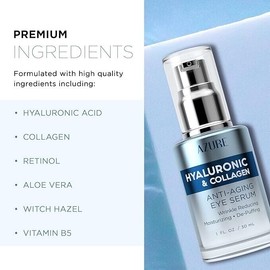AZURE Hyaluronic & Collagen Anti Aging Eye Serum-Reduces Wrinkles-30mL