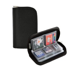Memory Card Carrying Case - Suitable for Micro SD, Mini SD and 4X CF, Card Holder Bag Wallet for Media Storage Organization (Black)