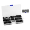 340Pcs Flange Self Tapping, Black Galvanised Screws Large Flange Head