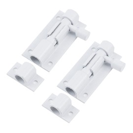 Bitray 2-inch Slide Bolt Latch White Slide Locks for Inside Door Barrel Bolt Latch Sliding Door Security Slide Latch Lock -2pcs