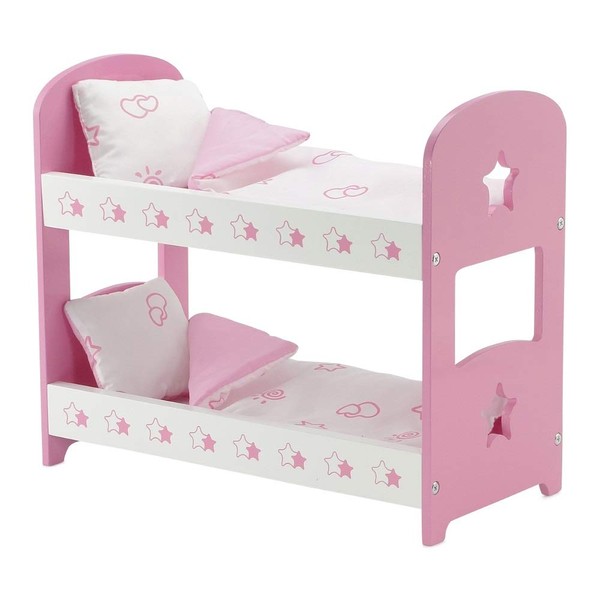 Emily Rose 14 Inch Doll Pink and White Bunkbed Bed