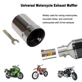 DgNeLai Motorcycle DB Killer 51mm Universal Exhaust Muffler Silencer Baffle Removable Noise Eliminator