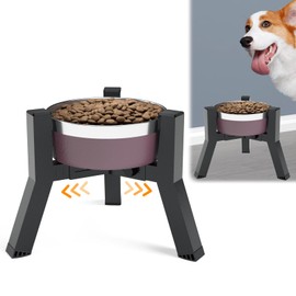 SHAINFUN Elevated Dog Bowls, Adjustable Width Raised Dog Bowl Stand for 5.2-7.8" Wide Bowls, Dog Food and Water Feeder Bowls for Medium Small Dogs, 7.8in Tall, (Bowl Not Included)