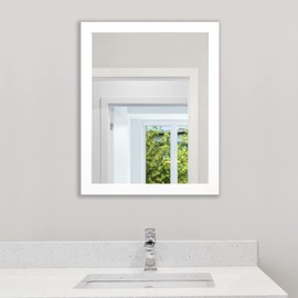 Phore Rectangular Wall Mirror White Bathroom Mirror 16" x 20" Wall Mirror for Entryway, Bedroom, Living Room