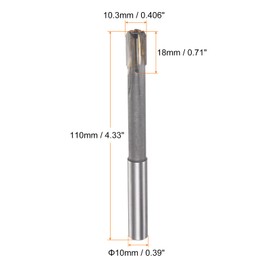 sourcing map Chucking Reamer 10.3mm H7 C1/K30 Carbide Tip Precision Straight Flutes Round Shank Lathe Machine Milling Cutter