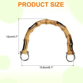 sourcing map 2 Pcs ABS Purse Handles 6" U-Shape Handbag Handle Replacement Accessories with Silver Buckle for Handmade Crochet Bag Beach Bag Straw Bag DIY Bags, Brown