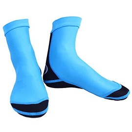 Fin Socks, 0.06 inch (1.5 mm), Diving Socks, Wet Material, Beach Socks, Cold Protection, Anti-Slip, High Socks, Model Number: S020, Blue, XL Size