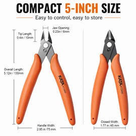 KATA Mini Flush Cutters, 5-Inch Wire Cutters Plier for Jewelry & Model Kits