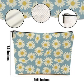 DHKG 4 Packs Watercolor Flowers Makeup Bag Floral Wildflower Cosmetic Bag Friend Friendship Gifts for Women Girls Sister Botanical Travel Organizer Zipper Pouch Christmas Thanksgiving Birthday Gifts