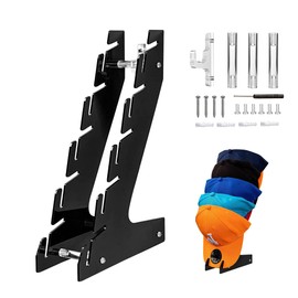 Hat Rack Organiser Hat Holder - Hat Rack Holds 5 Hats Wall Mount Acrylic with Screw for Baseball Caps Baseball Cap in Living Rooms Bedrooms Wardrobes Cupboards Black