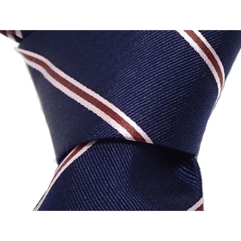Kingsman Stripes Tie Kingsman Striped Necktie Silk Navy Blue Brown