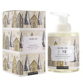 ROMIIE ZOI Christmas Foaming Hand Soap with Gift Box- Peace of Earth Design, Cozy Cypress Scented - Holiday Bathroom Soap for Winter Home Decor, Stocking Stuffer, and Gift – 500ml / 16.8oz