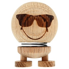 Hoptimist Smiley Cool Wooden Bobble Figure, Decorative Scandinavian, Decorative Living Room, Desk Decoration, Office Gadgets, Great Small Gifts, 5 x 5 x 8 cm, Small, Raw Oak