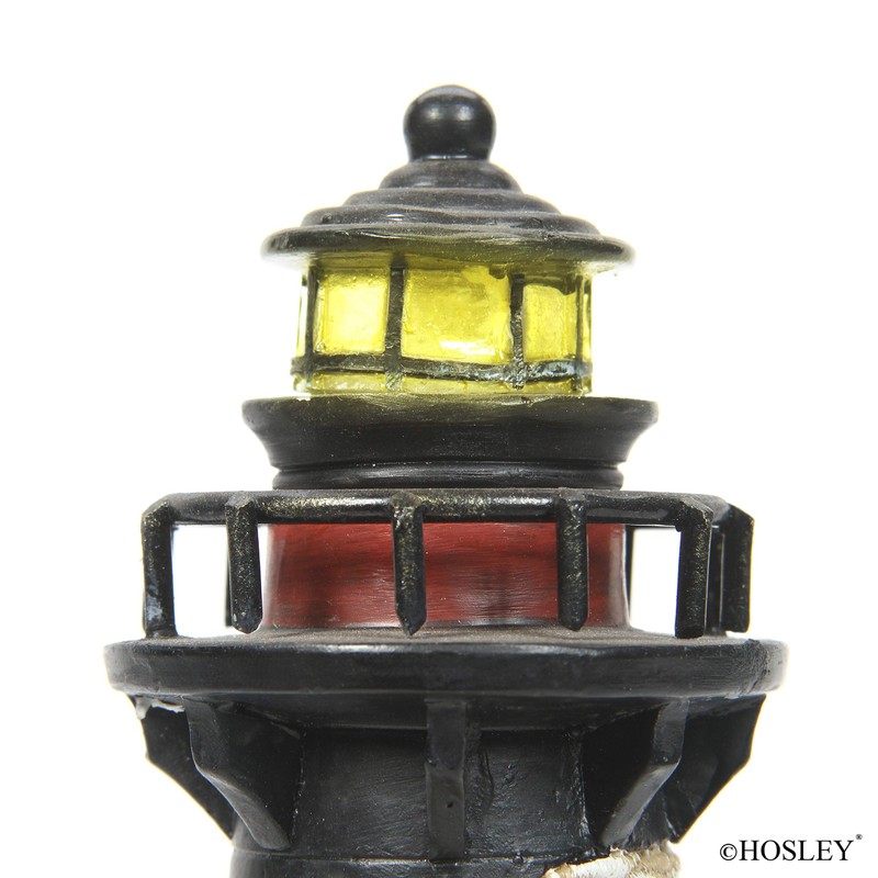 Hosley 8 Inch Tall Tabletop Resin Lighthouse Blinking Tower Light
