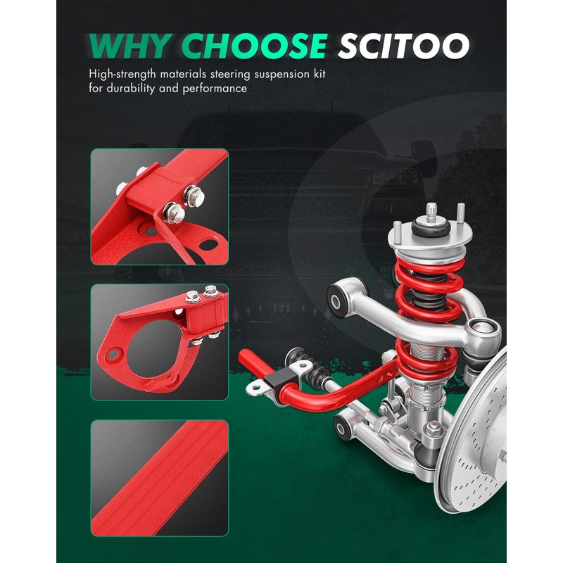 SCITOO Front Strut Tower Bar Suspension Replacement Red Fit for