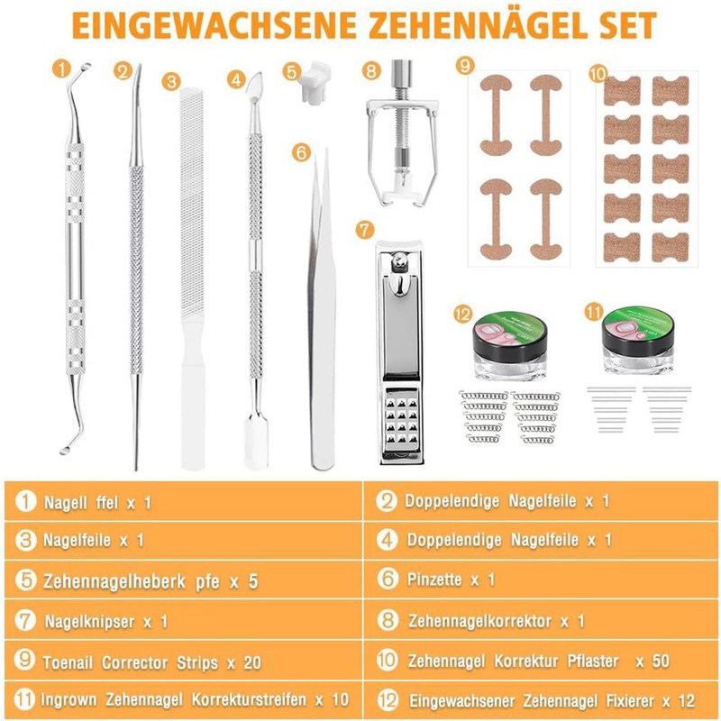 Suweiyuanshiyi Ingrown Toenail Removal Kit,Ingrown Toenail Corrector Tools Come with