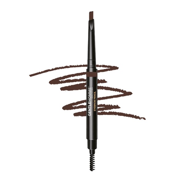 Gentlehomme Men's Eyebrow Pencil Waterproof 2-in-1 Waterproof Eyebrow Brush for Men, Ultra Thin & Precise (Dark Brown)