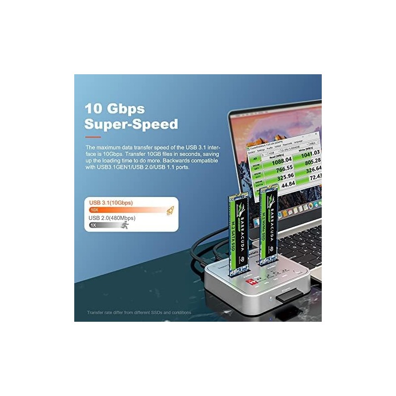 MAIWO K3016CL Dual-Bay M.2 SSD Docking Station with SD Express