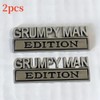 2PCS Metal Grumpy Man Edition Side Rear Front Emblem Badge