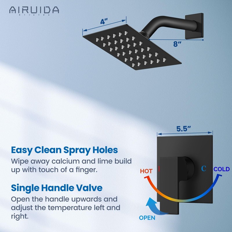 Airuida Shower Faucet Set Bathroom Rain Shower System SUS304 Stainless