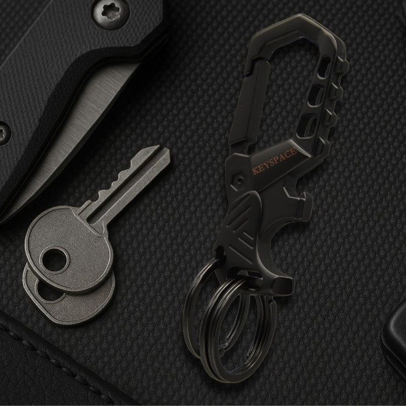KEYSPACE Keyring Carabiner with Bottle Opener – Key Release with