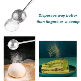 2 Pack Flour Duster Powdered Sugar Shaker Sifter Stainless Steel