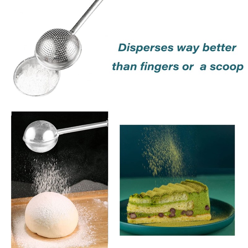 2 Pack Flour Duster Powdered Sugar Shaker Sifter Stainless Steel
