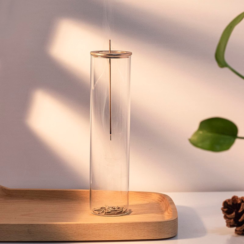 Incense Holder for Sticks with Detachable Glass Ash Catcher Incense