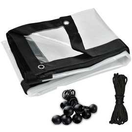 Clear Tarps Heavy Duty Waterproof - 12 Mil PVC Vinyl Tarpaulin with Silver Rings, Transparent Plastic Tarp waterproof Rustproof Aluminum Grommets, Cold Weather Resistant for Greenhouse Balcony Garden