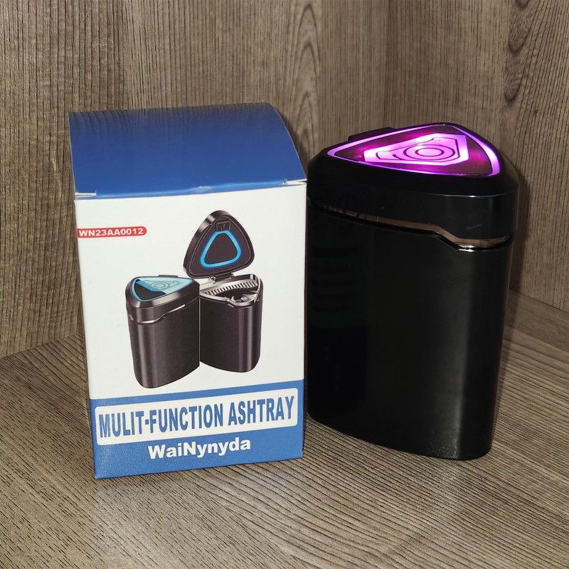 WaiNynyda Car Ashtray with Lid Smell Proof, Smokeless Ashtray, Mini