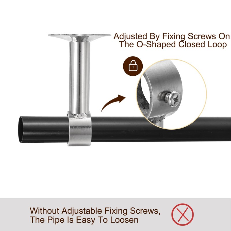 sourcing map 3 Set Ceiling Mount Curtain Rod Bracket, Fit