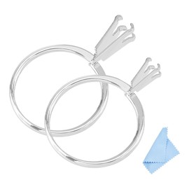 DICOSMETIC 2Pcs Wedding Ring Try-on Tool Ring Size Measuring Tool Aluminium Alloy Ring Gauge Tool Jewelry Sizing Tool 4 Prong Ring Settings (2 Sizes, Platinum)