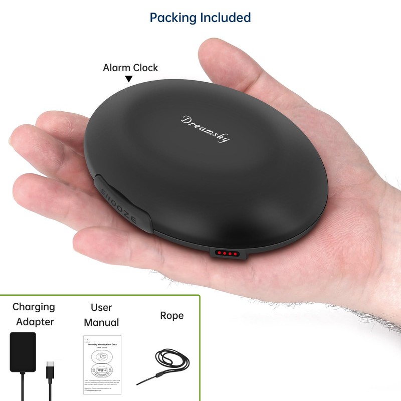 DreamSky Vibrating Alarm Clock for Heavy Sleepers - Auto Set