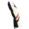 Majek Retro Golf Headcover White Red and Black Vintage Leather
