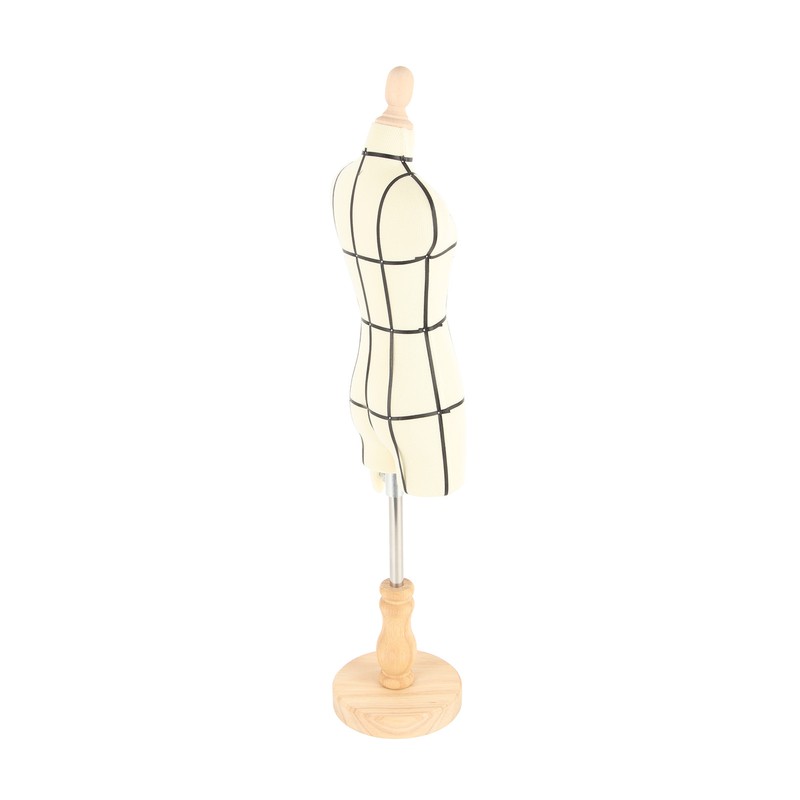 Miniature Dress Form with Stand Wood Base Sewing Mannequin Body