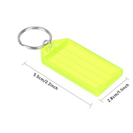 Lanzn 30 PCS Key Tags, Key Fobs Labels Key Rings Name Tags Key Label Tags with Split Ring Key Tags Paper Plastic Key Tags with Labels Heavy Duty for Luggage Pet Id Name Office Key Label 9 Colors