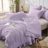 JOLLYVOGUE Lavender King Comforter Set, 3 Pieces Seersucker Comforters King