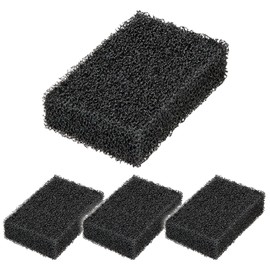 Como Life 4 Piece Set of 4 Sponges, Kitchen Sponge, Kitchen Sponge, Kitchen Sponge, Dish Sponge, Abrasive-free, Foaming, Drainage, Durable, Long Lasting, Black, Easy to Dry, Won't Deform Shape, Compressed Packaging, Memory Shape, Single Layer, Storage, P