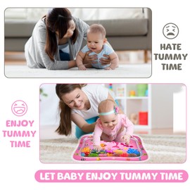 ZMLM Baby Tummy Time Water Mat for Babies: Baby Toys Gifts for Newborn Infant 3 6 9 12 Month Boy Girl Inflatable Activity Playmat Sensory Mat Toddler Belly Time Pat Indoor Summer Gifts (Pink)