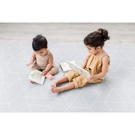 LITTLE Bot Ofie Mat, Soft Baby Play mat, Reversible Foam Floor mat, Waterproof, 6.5 ft x 4.5 ft, Durable and Non-Toxic (Zen line, Large)