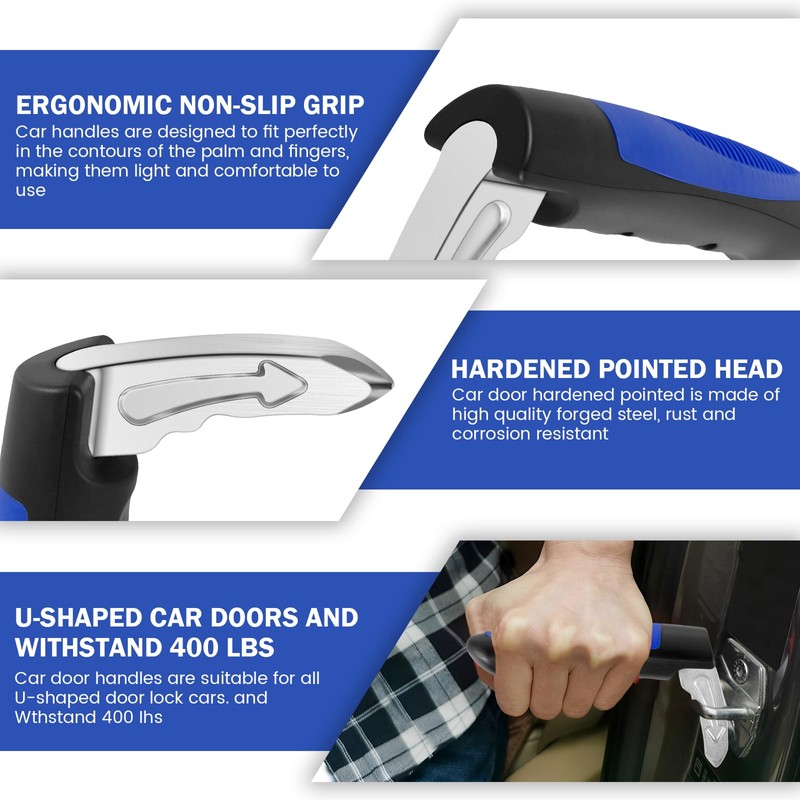 2Pcs Car Door Assist Handle, 3 in 1 Multifunction Portable