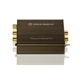 Oehlbach Phono PreAmp Pro - Phono Preamp - for Turntable with MM or MC Pickup, Compact & Powerful - Metallic Brown