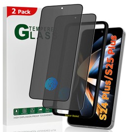 2 Pack Galaxy S24+/S25 Plus Matte Anti spy Privacy Screen Protector, 9H Tempered Glass,Anti-Glare Anti-Scratch,Smooth and Responsive Absolute,No Bubbles,High Definition Clear,With Installation Frame